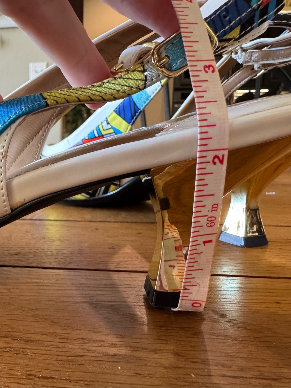 J. Renee Multicolor Geometric Pointed Slingback Heels - size 12 - Picture 6 of 8
